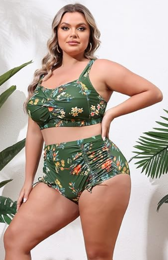 High waisted bikini set tummy control sales