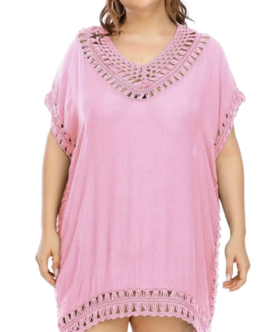 Plus Size Beachwear Cover Up Pink colors