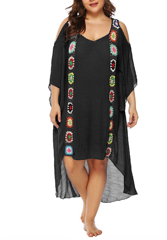 Plus Size Beachwear Cover Up with Black Color