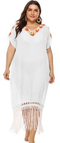 Plus Size Beachwear Cover Up New White Color