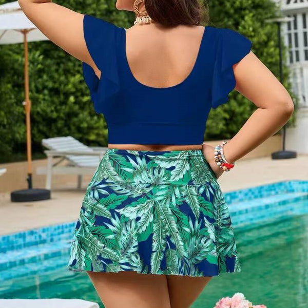 Blue Tropical Skirtini Set