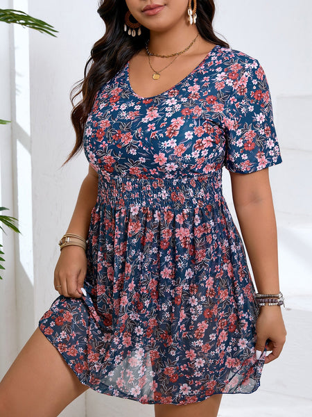 Blue Floral Tankini Set