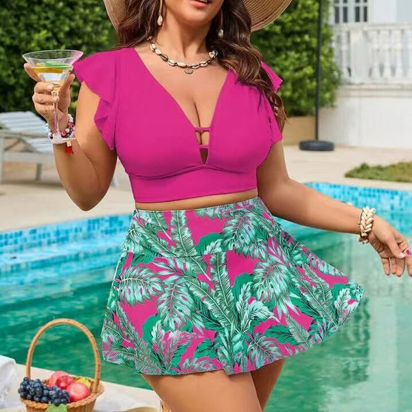 Pink Tropical Skirtini Set