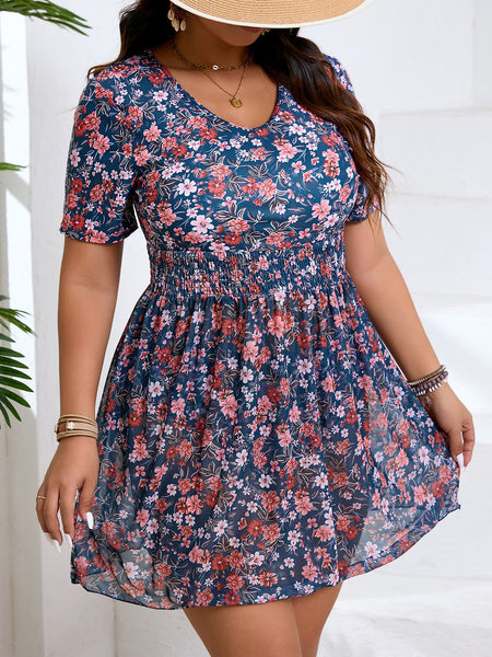 Blue Floral Tankini Set