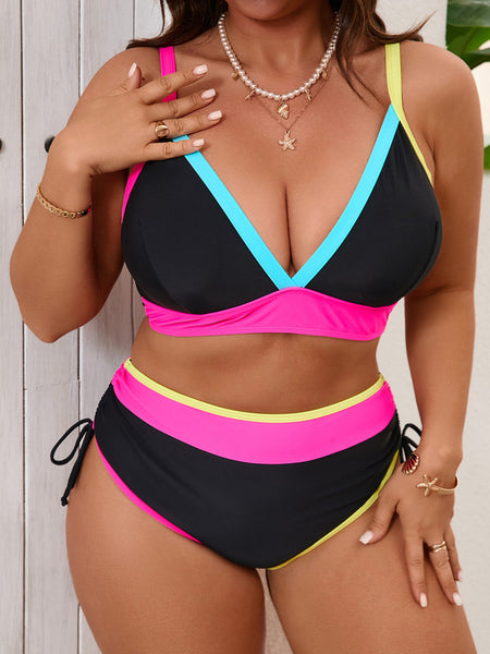 Black Solid High-Waisted Bikini Set
