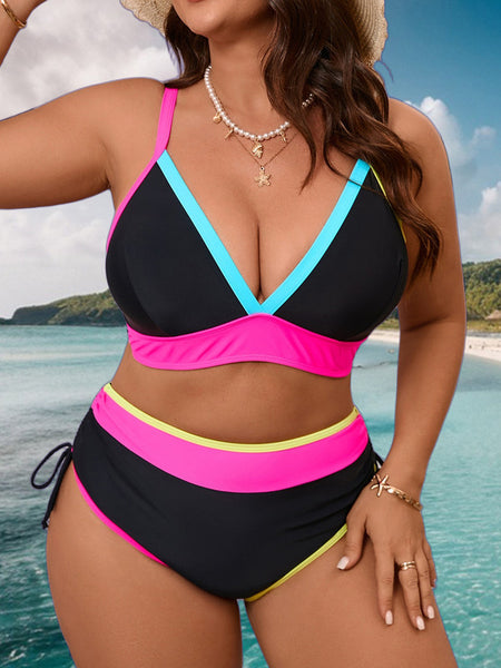 Black Solid High-Waisted Bikini Set
