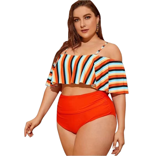 High waisted flounce bikini sales