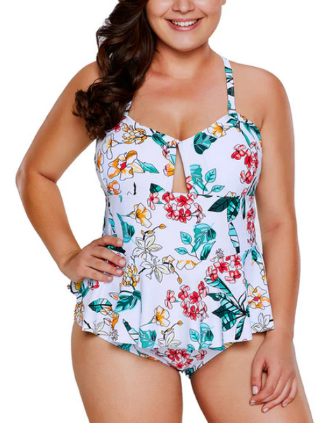 Coral tropics plus size 2025 swimwear
