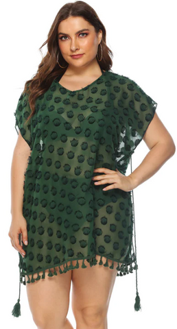 Plus Size Swimsuit Cover Up Green